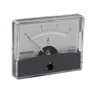 ANALOGE PANEELMETER VOOR DC STROOMMETINGEN 3A DC / 60 x 47mm