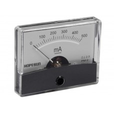 ANALOGE PANEELMETER VOOR DC STROOMMETINGEN 500mA DC / 60 x 47mm