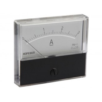 ANALOGE PANEELMETER VOOR DC STROOMMETINGEN 3A DC / 70 x 60mm