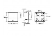 Analoge paneelmetervoor DC spanningsmetingen 15V DC / 70 X 60mm