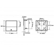 ANALOGE PANEELMETERVOOR DC SPANNINGSMETINGEN 30V DC / 70 x 60mm