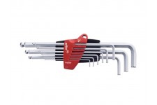 Wiha Stiftsleutelset in ProStar houder zeskantkogelkop 9-delig mat verchroomd (07185)