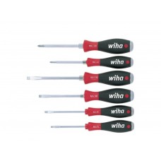 Wiha Schroevendraaierset SoftFinish sleufkop, Phillips 6-delig met doorgaande zeskantschacht en massieve stalen kap (21250)