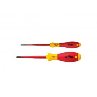 Wiha Schroevendraaierset SoftFinish electric slimFix sleufkop, PlusMin/Pozidriv 2-delig in blister (36333)