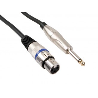 XLR-KABEL - XLR VROUWELIJK naar JACK 6.35 mm - MONO - 3 m