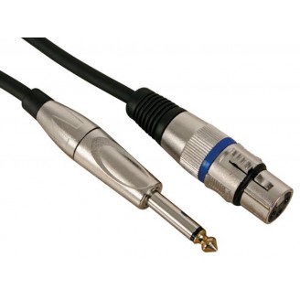 XLR-KABEL - XLR VROUWELIJK naar JACK 6.35 mm - MONO - 10 m