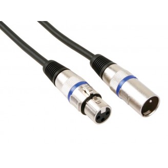 XLR-KABEL - XLR MANNELIJK naar XLR VROUWELIJK - 1 m - ZWART