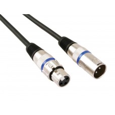 XLR-KABEL - XLR MANNELIJK naar XLR VROUWELIJK - 3 m - ZWART