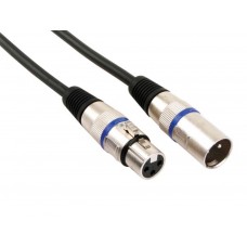 XLR-KABEL - XLR MANNELIJK naar XLR VROUWELIJK - 6 m - ZWART
