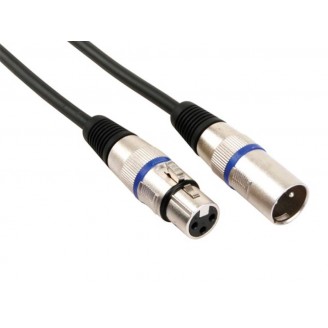 XLR-KABEL - XLR MANNELIJK naar XLR VROUWELIJK - 6 m - ZWART