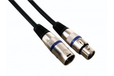 XLR-KABEL - XLR MANNELIJK naar XLR VROUWELIJK - 10 m - ZWART