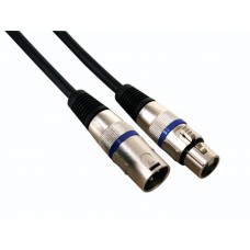 XLR-KABEL - XLR MANNELIJK naar XLR VROUWELIJK - 10 m - ZWART