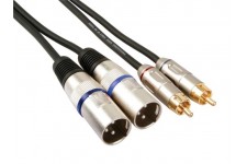 XLR-RCA KABEL - 2 x XLR 3-POLIG naar 2 x RCA MANNELIJK - 1 m XLR-RCA KABEL - 2 x XLR 3-POLIG naar 2 x RCA MANNELIJK - 1 m