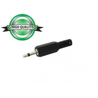 MANNELIJKE 2.5mm MONO JACK - PLASTIC ZWART