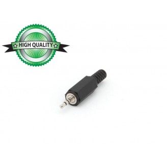 MANNELIJKE 2.5mm STEREO JACK - PLASTIC ZWART
