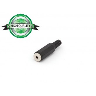 VROUWELIJKE 2.5mm MONO JACK - PLASTIC ZWART