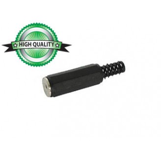 VROUWELIJKE 2.5mm STEREO JACK - PLASTIC ZWART