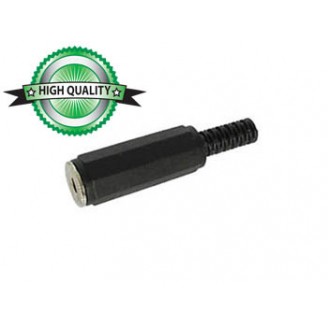 VROUWELIJKE 3.5mm STEREO JACK - ZWART PLASTIC