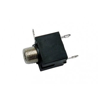 VROUWELIJKE 3.5mm MONO JACK - CHASSISMONTAGE ZWART