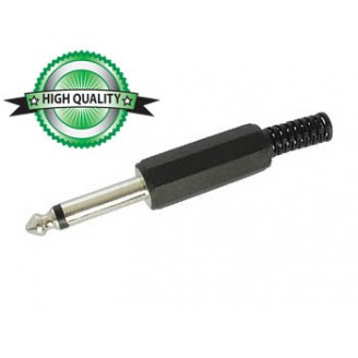 MANNELIJKE 6.35mm MONO JACK - PLASTIC ZWART