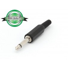 MANNELIJKE 6.35mm MONO JACK - PLASTIC ZWART