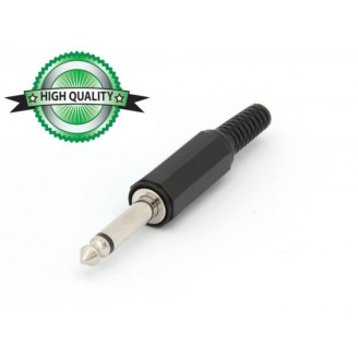 MANNELIJKE 6.35mm MONO JACK - PLASTIC ZWART