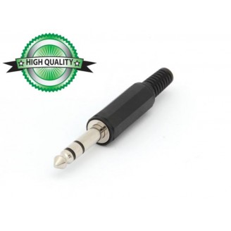 MANNELIJKE 6.35mm STEREO JACK - PLASTIC ZWART