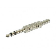 MANNELIJKE 6.35mm STEREO JACK - VERNIKKELD