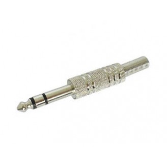 MANNELIJKE 6.35mm STEREO JACK - VERNIKKELD