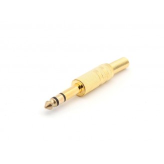 MANNELIJKE 6.35mm STEREO JACK - VERGULD