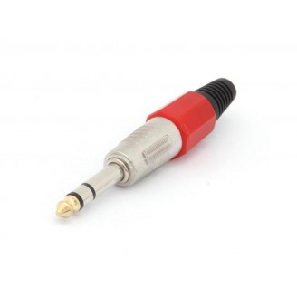 PROFESSIONELE MANNELIJKE 6.35mm STEREO JACK - ROOD