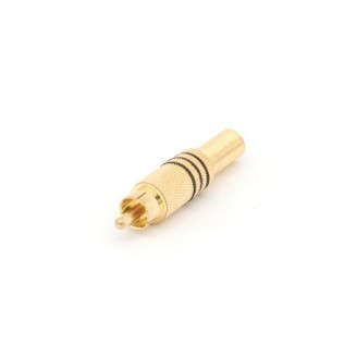 MANNELIJKE RCA PLUG - VERGULD - ZWART