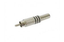 MANNELIJKE RCA PLUG - VERNIKKELD - ZWART