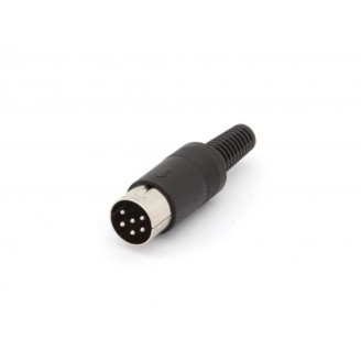 MANNELIJKE 6P DIN PLUG ZWART