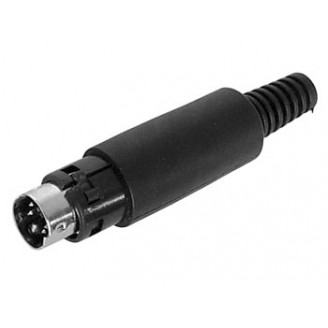 MANNELIJKE 4P MINI-DIN PLUG - ZWART