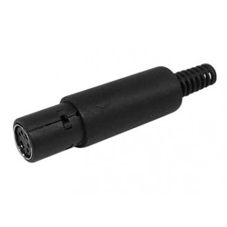 VROUWELIJKE 4P MINI-DIN PLUG - ZWART