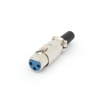 3P XLR JACK, VERNIKKELD - KORT TYPE