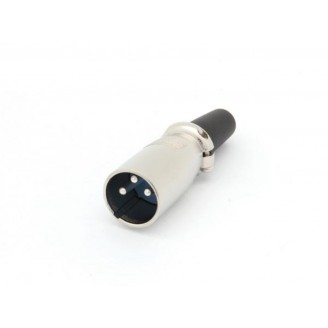 MANNELIJKE 3P XLR PLUG, VERNIKKELD, SHORT TYPE
