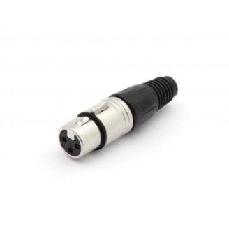 VROUWELIJKE 3P XLR PLUG - VERNIKKELD