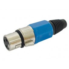 VROUWELIJKE 3P XLR PLUG - VERNIKKELD - BLAUW