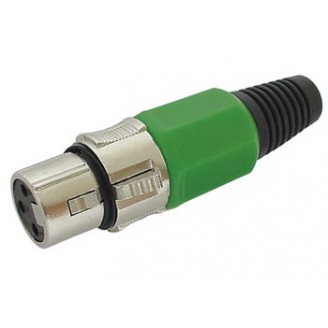 VROUWELIJKE 3P XLR PLUG - VERNIKKELD - GROEN