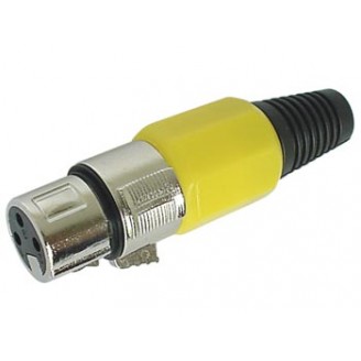 VROUWELIJKE 3P XLR PLUG - VERNIKKELD - GEEL