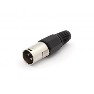 MANNELIJKE 3P XLR PLUG - VERNIKKELD - ZWART