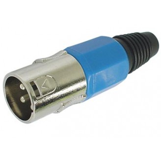 MANNELIJKE 3P XLR PLUG - VERNIKKELD - BLAUW