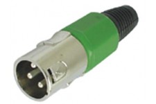 MANNELIJKE 3P XLR PLUG - VERNIKKELD - GROEN