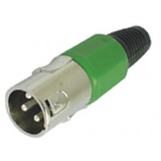 MANNELIJKE 3P XLR PLUG - VERNIKKELD - GROEN