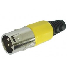 MANNELIJKE 3P XLR PLUG - VERNIKKELD - GEEL