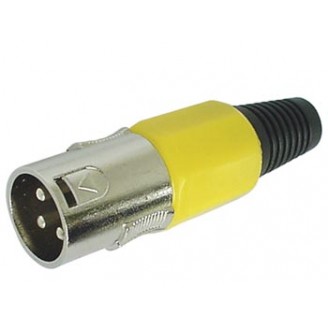 MANNELIJKE 3P XLR PLUG - VERNIKKELD - GEEL