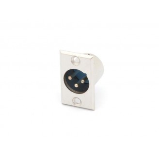 MANNELIJKE 3P XLR PLUG - VERNIKKELD - CHASSISMONTAGE