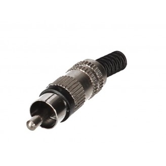 MANNELIJKE RCA PLUG - VERNIKKELD - ZWART
